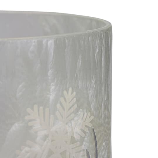 10" Winter Deer Flameless Glass Christmas Candle Holder
